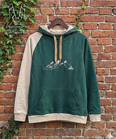 Sweat à capuche bi-ton